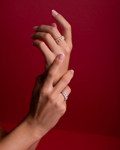 ANELLO GROUMETTE ORO ROSA E DIAMANTI - Tangredi Gioielleria