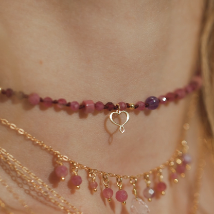 GIROCOLLO NODI TORMALINA ROSA